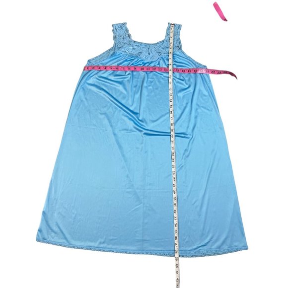 Vintage Shadowline Blue 4 pc Nylon Lace Peignoir Pajama Nightgown Set Size S - M - Picture 4 of 10